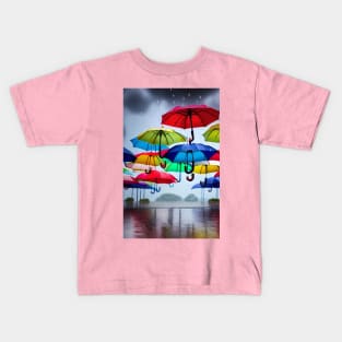 Floating Umbrellas Kids T-Shirt